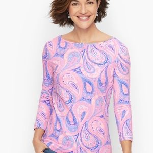 Talbots Bateau Neck Tee 3/4 Sleeve Top sz 2x